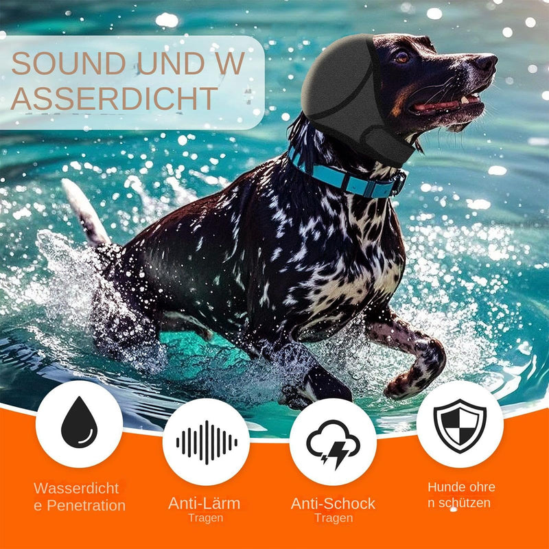 Soundproof Earmuffs for Small Large Dogs, Noise Canceling Waterproof Earplugs for Dogs, Hearing Protection Dog New Year's Eve Fire Brigade, Elastic Dog Ear Protection, Noise Protection Wrap gray S