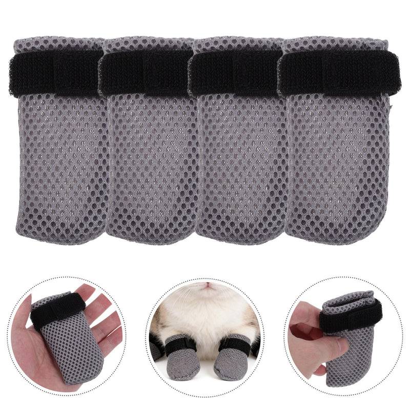 ULTECHNOVO 4-Pack Breathable Polyester Cat Gloves with Adjustable Claw Guards, Scratch-Resistant, for Grooming and Administering Medication