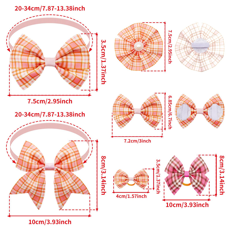 120PCS Dog Bows Plaid Bulk Include 20PCS Bowties with Adjustable Buckle 40PCS Hair Bows 60PCS Flowers and Bowties Attachments for Small Medium Cats Pets Grooming Accessories - PawsPlanet Australia