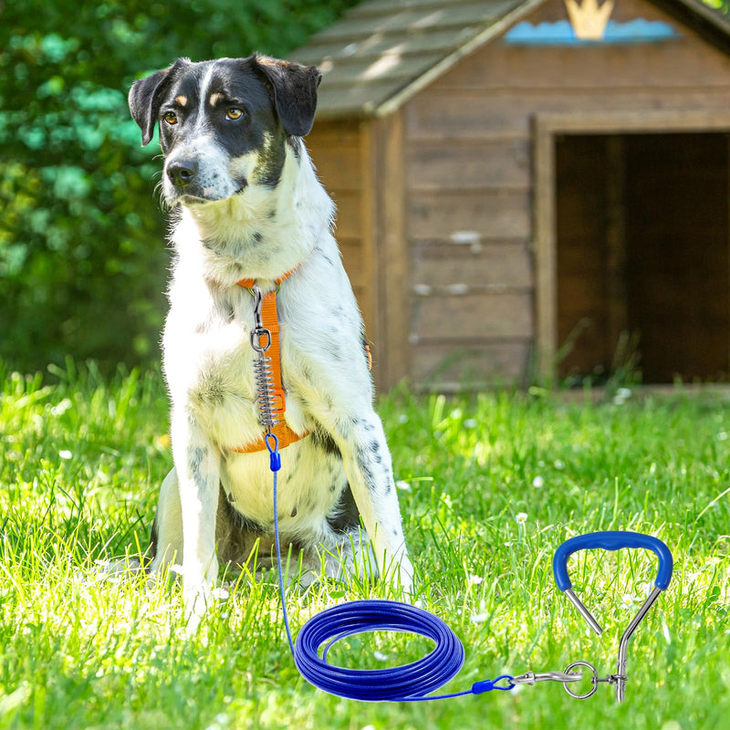 Dog Tie-Out Stake, Heavy Duty 16" Spiral Anchor Stake for Outside, Yard and Camping, Soft Grip Handle Anti-Rust Stake for Any Dog Cable Leash Chain, Small to Large Dogs Up to 200lbs (Blue, 16" Stake) Blue - PawsPlanet Australia
