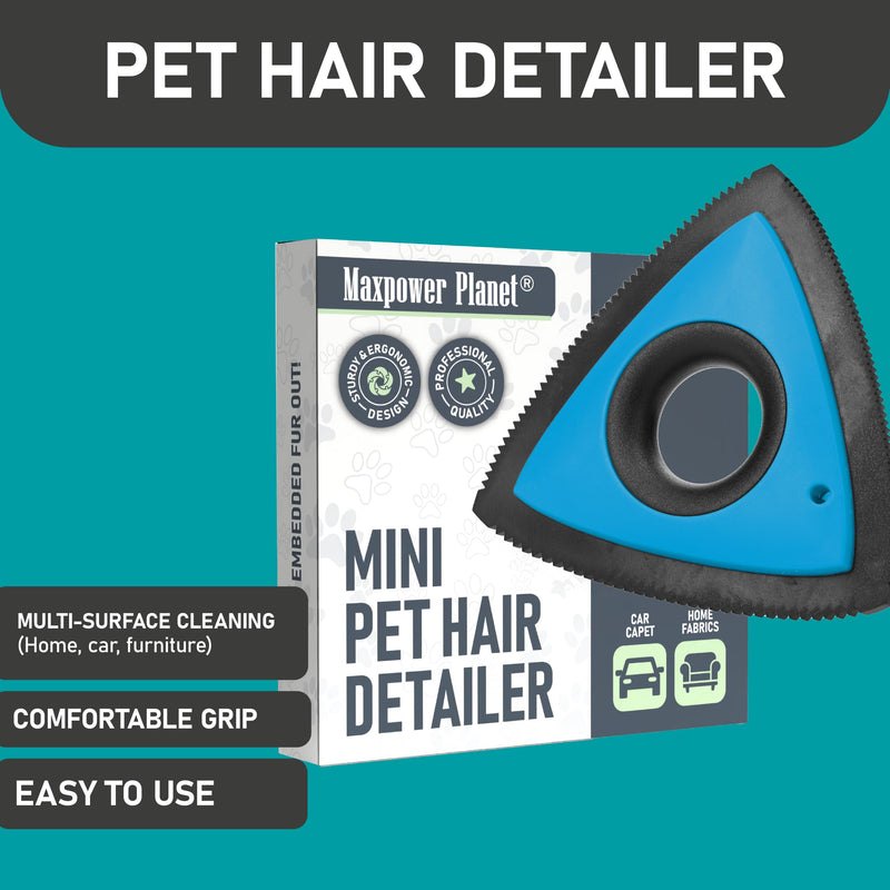 Maxpower Planet Dog Hair Remover, Reusable Fur Remover for Car Carpet, Cleaner Truck Detailing, Easy Use Car Detailing Mini Hair Removal Tool, Pet Removal Tool for Pet Fur Blue - PawsPlanet Australia