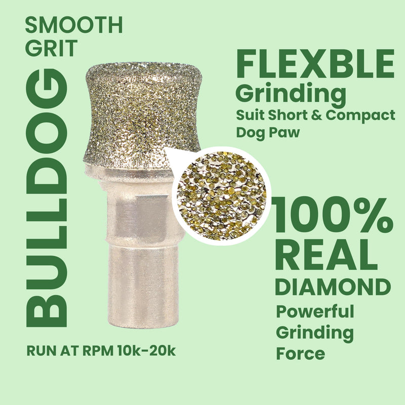 Diamond Dog Nail Grinder Attachment, Diamond Rotory Bit for Dogs&Pets Nail Care, Made for Dremel Grinder for Animals Nail Care & Home Grinder Tools, Bulldog, Smooth-grit - PawsPlanet Australia