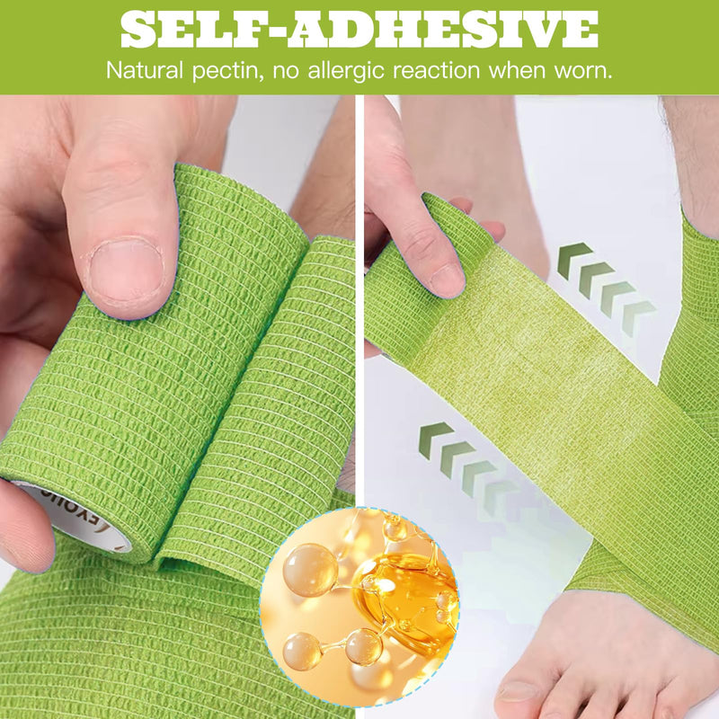 12 rolls of self-adhesive bandage, 7.5cm x 4.5m, elastic bandage for dogs, cats, feet, finger plasters, ankle sprains