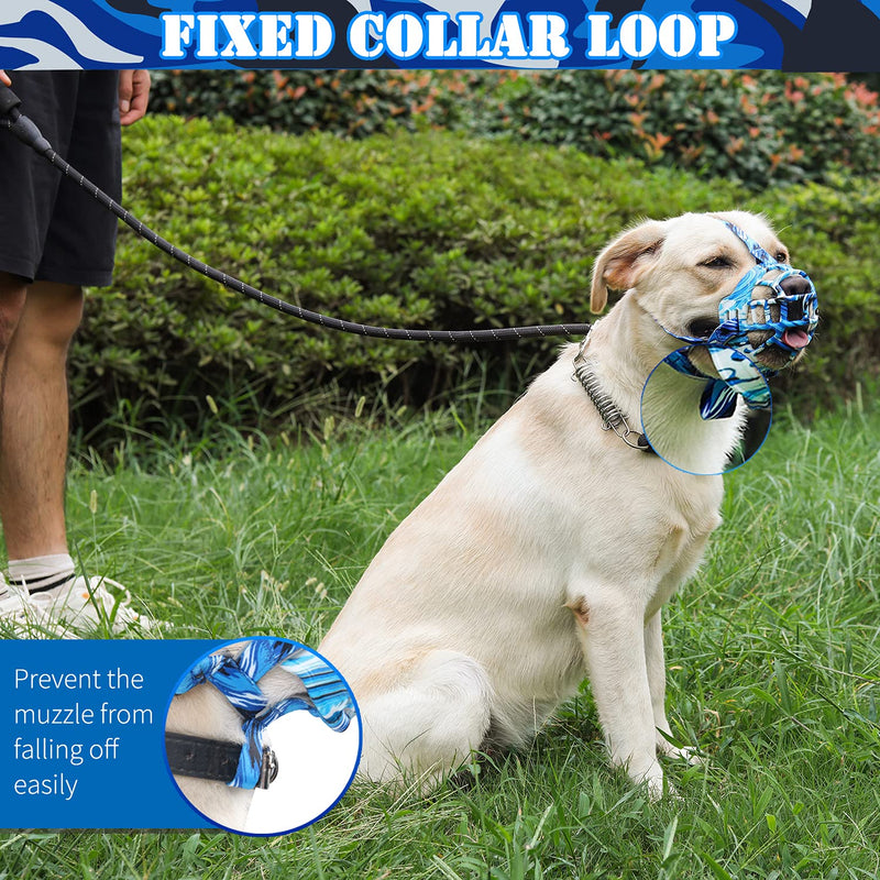 Basket Dog Muzzle Size 2 and Bluewhite Dog Muzzle Size 2 Set, Dog Mouth Guard for Biting Chewing Scavenging, Best for Aggressive Dogs