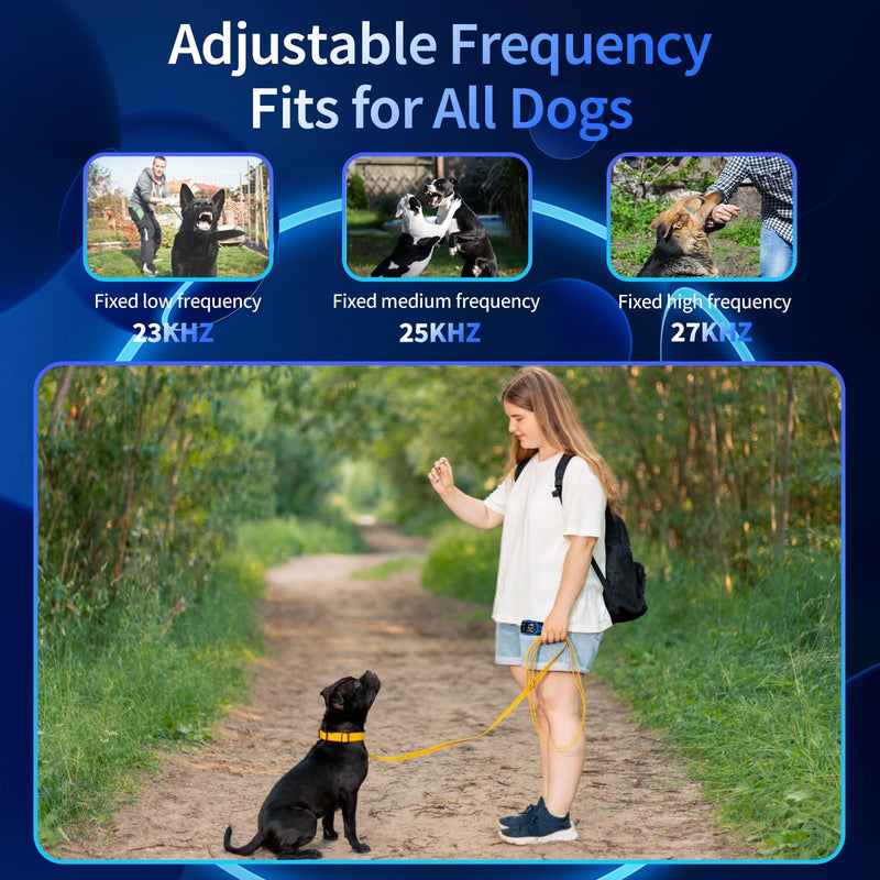 Dog Bark Deterrent Device, Anti Barking Device for Dogs 3X Ultrasonic to Correct Own or Neighbors Dog's Bad Behavior| 25ft Range, 5 Adjustable Modes Dog Training Device, Blue - PawsPlanet Australia