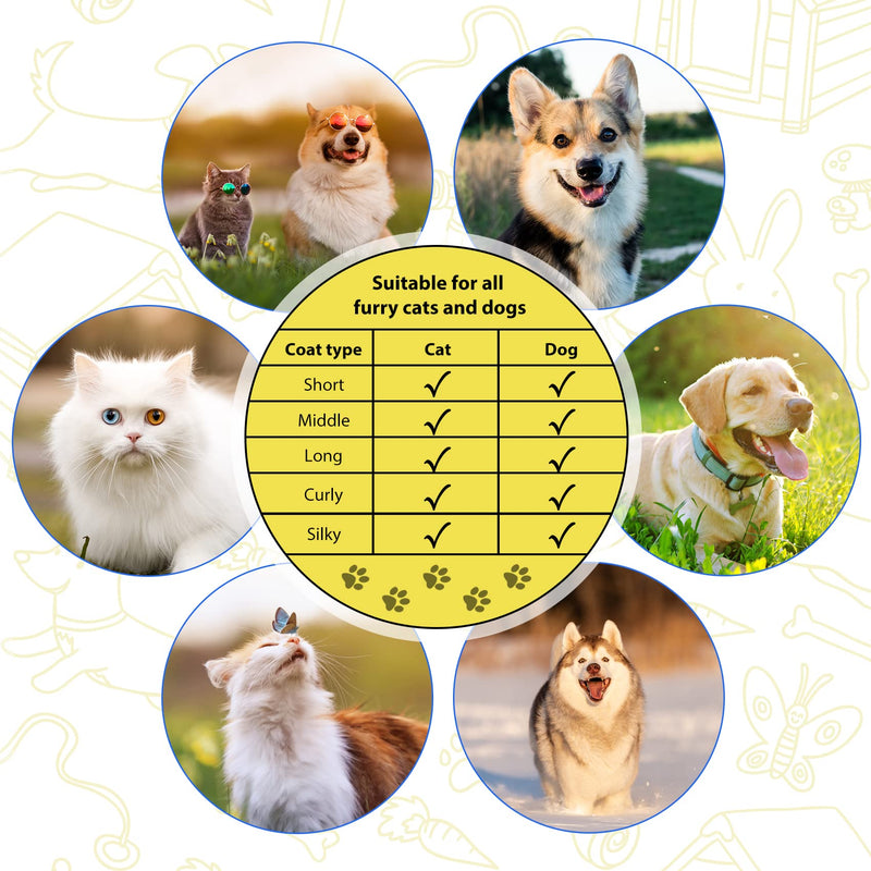 [2in1]Cat Brush/Dog Brush, Self Cleaning Dog Grooming Brush&Undercoat Rake Dog, Professional Dog Brushes for Grooming - Removes 90% of Loose Undercoat,Suitable for Medium and Long Haired Dogs Cats - PawsPlanet Australia