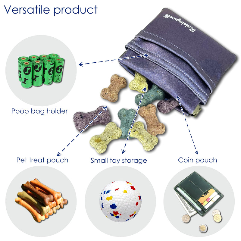 Dog Treat Pouch, Pocket Sized Pet Training Pouch, Hand Free Purple Dog Walking Bag with Carabiner, Self-Closing Pet Feed Snack Reward, for Puppy Travel or Outdoor Use, NanoPTC s.NM-PURPLE - PawsPlanet Australia
