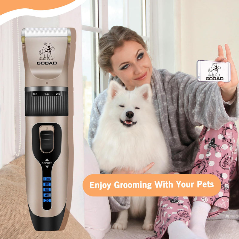 Dog Clippers Grooming Kit and Paw Trimmer,Cordless,Low Noise, Electric Quiet,Rechargeable, Dog Trimmer Grooming, Pet Hair Clippers for Thick Coats,Shaver for Small and Large Dogs Cats(Blue) Blue
