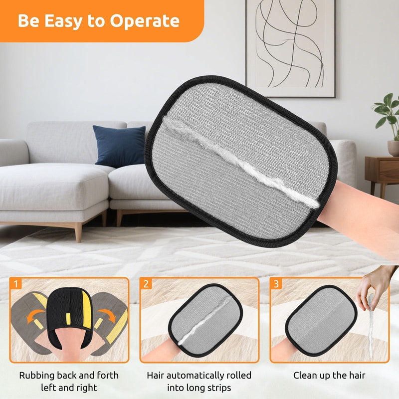 SAWMONG Pet Hair Removal Glove, 2Pcs Cat & Dog Reusable Pet Hair Remover Gloves 2025 New Upgrade, Grooming Pet Hair Remover Tool Black - PawsPlanet Australia