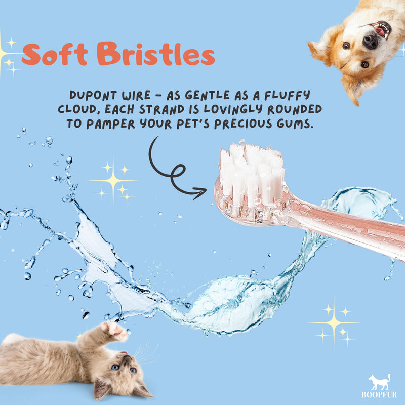 Generic Pet Electric Toothbrush for Dogs and Cats with LED Light & Soft Bristles, Blue/White