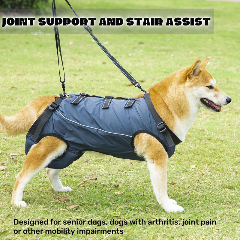 Dog Lift Harness,Dog Assistance Strap,Pet Support & Rehabilitation Sling Lift,Adjustable Padded Breathable Straps for Senior,Joint Injuries,Disabled Dogs Navy Blue Large - PawsPlanet Australia