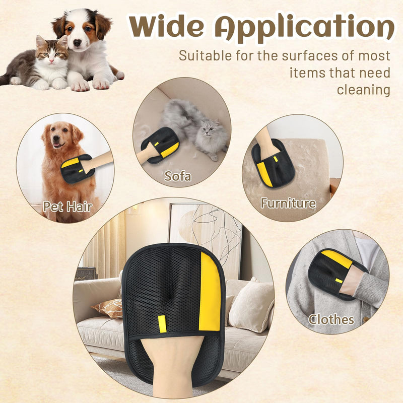 2 Pack Pet Hair Removal Gloves, Reusable Electrostatic Pet Hair Remover, Newly Upgraded Efficient Lint Remover Tool for Dog & Cat Hairfor Couch, Furniture, Car Seat, Carpet, Clothing - PawsPlanet Australia