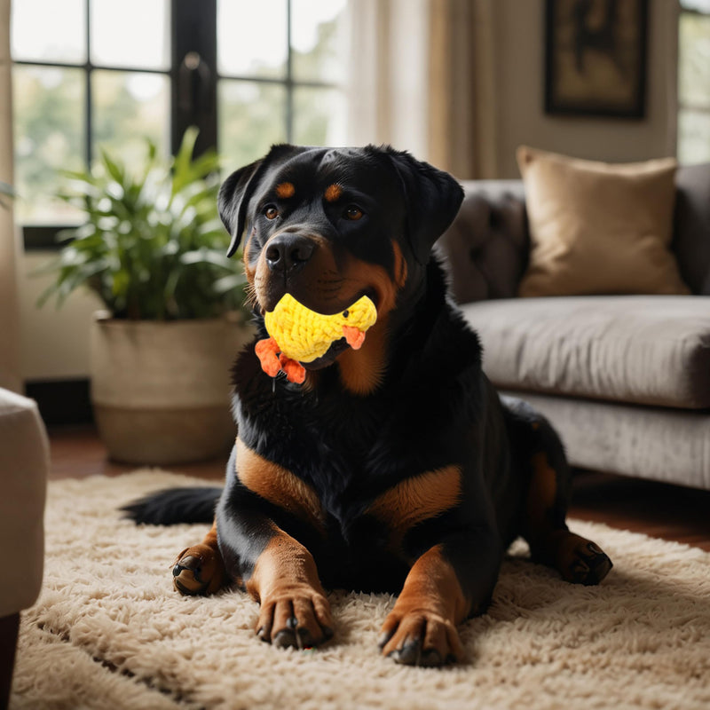 Vaulted Skulls & Co Dog Duck Toy Small 5" | Rope Dog Toys | Duck Pet Toy | Tug of War Rope Dog Toy | Pull & Tug Dog Toy | Duck Dog Treats | Yellow/Orange | 5" 1 Pack - PawsPlanet Australia