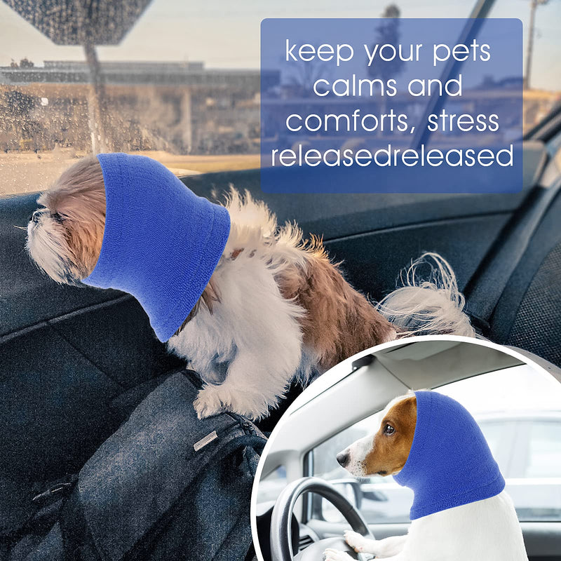 Cobee Dog Snood for Dog Neck and Ears Warmer, Pet Dog Earmuff for Comfort Anti-anxiety Bathing Grooming Reducing Noise Dog Neck and Ear Warmer Hood Calming Pet Snood Ear Covers(S Size, Blue) S Size, Blue