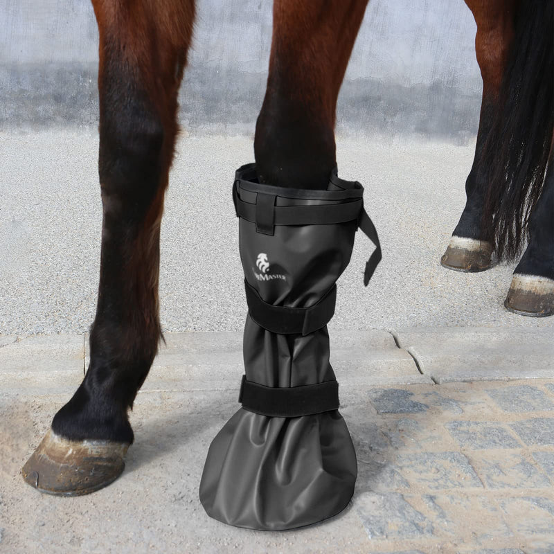 Easy Use Hoof Soaking Boot for Horse Soaker Bag Equine Soaking Boot Hooves Care Treatment Bucket Soaker Sack Black - PawsPlanet Australia