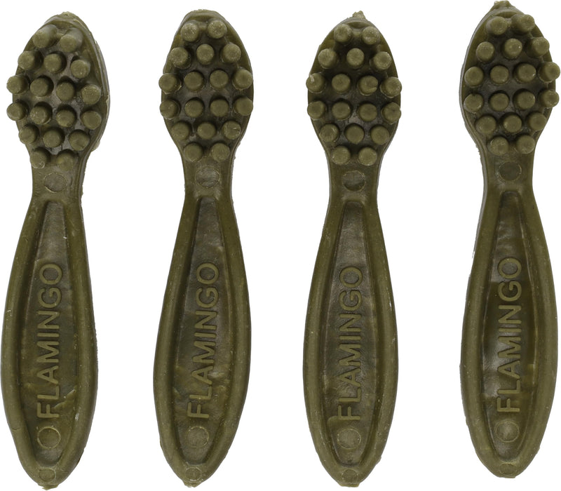 Flamingo Dog Treat - Veggie Toothbrush with Apple - 160g - Gluten Free - Low Calorie - Dental Care Snack
