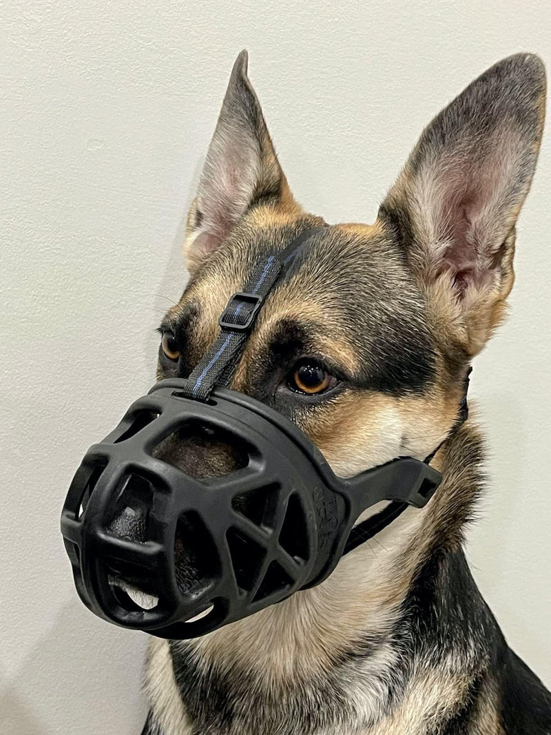 Mayerzon Dog Muzzle, Breathable Basket Muzzles for Small, Medium, Large and X-Large Dogs, Stop Biting, Barking and Chewing, Best for Aggressive Dogs (Medium, Black)