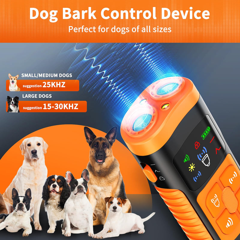 Dog Bark Control Devices - Ultrasonic Anti Barking Deterrent for All Dogs, Pets Gentle Trainer with LCD Screen, 35 ft Range Barkguard Stopper, Portable Humane Behavior Training Tools Indoor Outdoor - PawsPlanet Australia