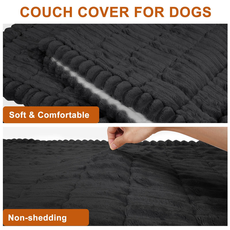 PHOPHO Couch Cover for Dogs Washable, Sofa Cover Protector for l Shape, Non Slip Dog Blanket Cover, Friendly Pet Mat Bed for Outdoor, Soft (Dark Gray, 27.5" x 70.9") Dark Gray 27.5" x 70.9" - PawsPlanet Australia