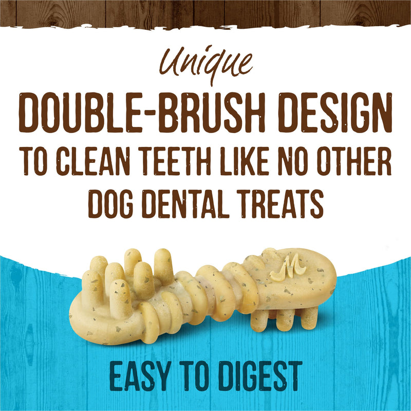 Merrick Fresh Kisses Natural Dental Chews Toothbrush Treat Shape Infused With Real Mint For Tiny Dogs 5-15 Lbs - 78 ct. Box 78 Count (Pack of 1)