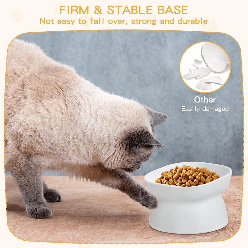 4 Pieces Plastic Tilted Elevated Cat Bowls White Raised Cat Food Bowls Cat Water Bowl Cat Dish Cat Elevated Feeding Bowl for Flat Faced Cats Kitten Kitty Pets Supplies - PawsPlanet Australia