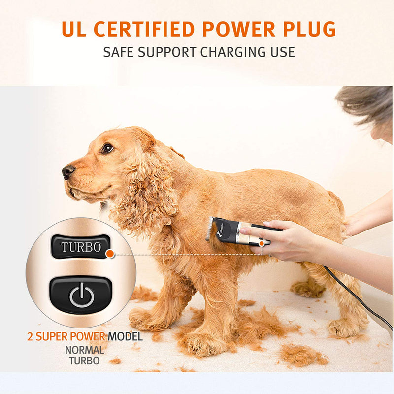 Gimars Cordless 3-Speed Dog Clippers with Stainless Steel Dog Grooming Scissors Kits, Low Noise Quiet Rechargeable Pets Hair Thick Coats Trimmers Dog Shaver Clippers Kit for Dogs Cats Pet… - PawsPlanet Australia