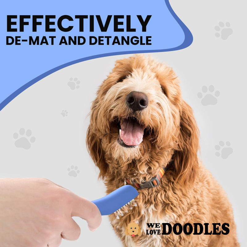 We Love Doodles Dematting Comb for Dogs - Dog Hair Mat Remover, Detangler Comb & Deshedding Tool, Removes Tangles, Knots, & Loose Hair, Metal Comb, Ergonomic Handle Family (5 Blades) 5 Blades - PawsPlanet Australia