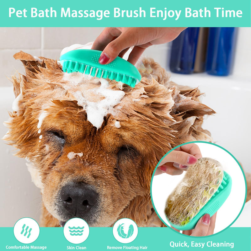 5 PCS Self Cleaning Slicker Brush & Pet Grooming Rake & Bath Brush & Nail Clippers & Pet Comb for Dogs and Cats,Professional Deshedding Dematting Tool for Long and Short Haired Pets Green-5pc - PawsPlanet Australia