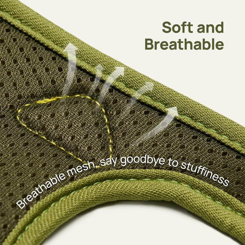 Cat Harness and Leash Set, Step-in Escape Proof Adjustable Vest Harness for Small Medium Large Cats, Lightweight Soft Breathable Reflective Kitten Harness for Walking Travel, Camping(Green, M) M Chest: 45-50cm(17.7"-19.7") Green Growling Crocodile - PawsPlanet Australia