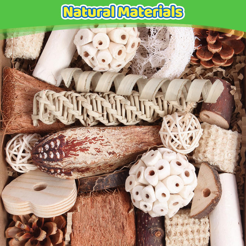 Kyouki Bird Toys Parrot Toys Natural Bird Foraging Box Foot for Parakeets,Cockatiels,Conures,Love Birds,and Other Small to Medium Birds (Medium) - PawsPlanet Australia