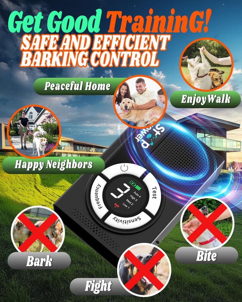 1500 mAh Rechargeable Anti Barking Device for Dogs Indoor, 9 Modes Dog Bark Deterrent Devices Dog Training & Behavior Aids Up to 50 Ft Range, Bark Box Dog Barking Control Devices Safe for Humans, Dogs