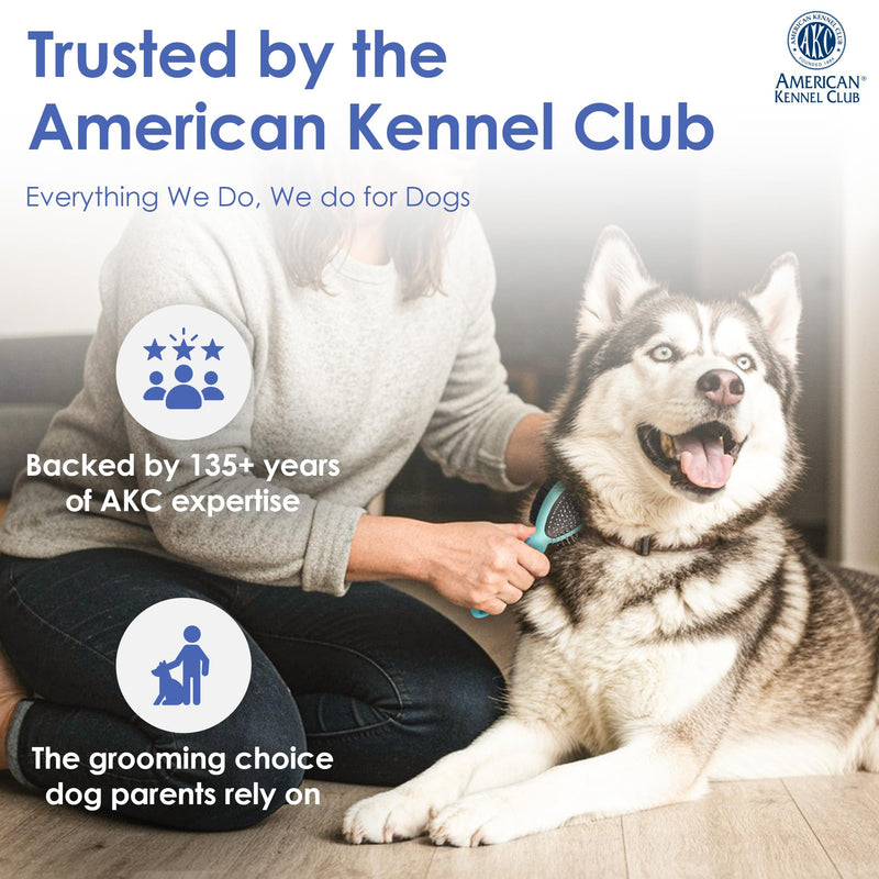 American Kennel Club AKC 2-Sided ProBrush™ – Double-Sided Bristle & Pin Grooming Brush with Complimentary Bath Brush – for Dogs & Cats of All Coat Types - PawsPlanet Australia