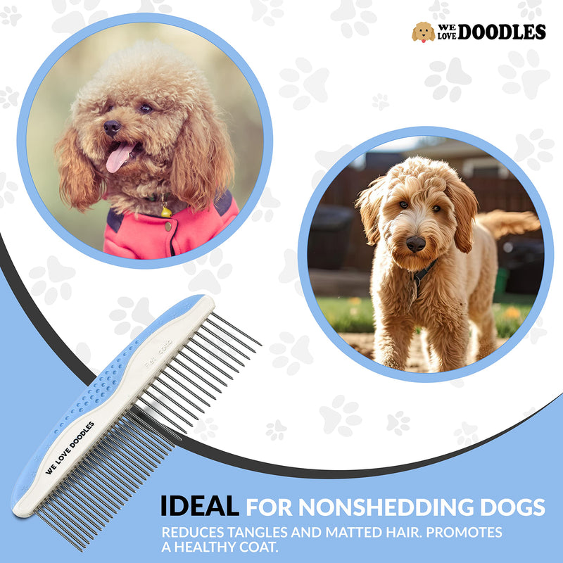We Love Doodles Flea Comb for Dogs and Metal Dog Grooming Comb | Dog Face Comb | Fine Tooth Tear Stain Remover Metal Comb | Removes Tangles & Matts | Dematting Pet Combs | Detangler For Matted Hair - PawsPlanet Australia
