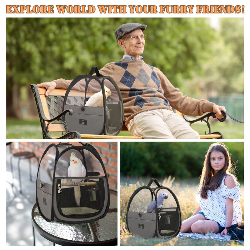 A4Pet Bird Carrier for Travel - Small Bird Travel Cage, Bird Bag with Stand, Tray and Feeding Cup, Portable and Lightweight for Small Animal Carrier - PawsPlanet Australia
