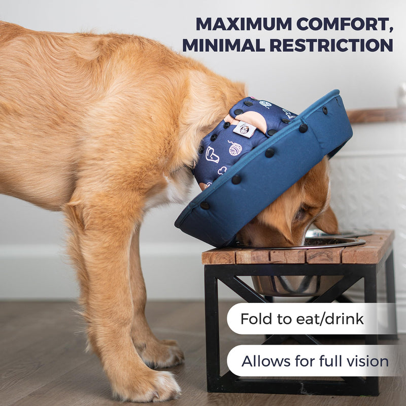 Ejona's furryfamily - Comfy Adjustable Dog & Cat Cone - Soft Dog Cone Collar Alternative After Surgery Large, Medium, Small - Dog Recovery Collar, XL XL (18.0"-22.0") (depth 10.0") - PawsPlanet Australia