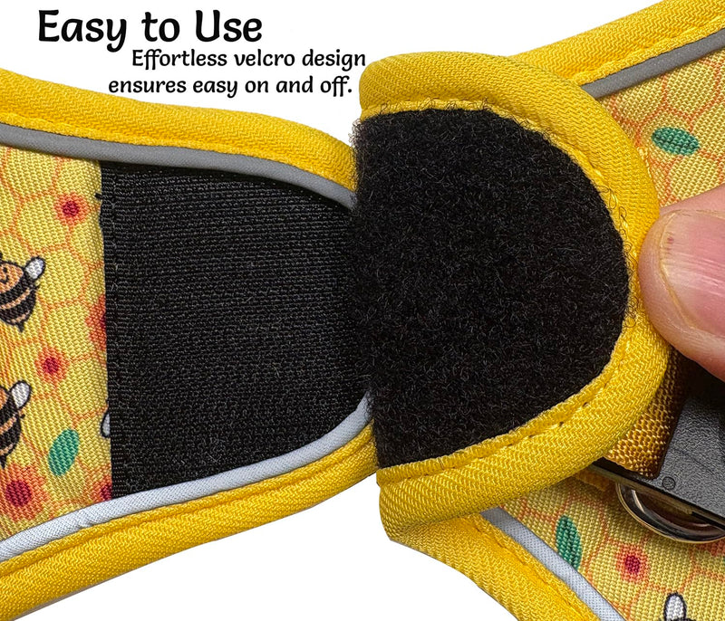 Step in Dog Harness and Leash Set, Reflective Adjustable No Pull Dog Harness for Small Medium Dogs Puppy and Cats, Soft Padded Mesh Vest Harnesses for Girl and Boy Pets(Bee,L) Bee L-Chest:18.9-21.3inch - PawsPlanet Australia