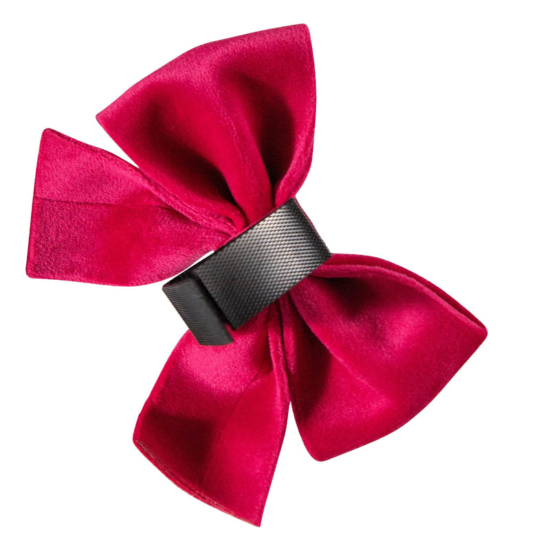 Pretty in Pink Velvet Adjustable Dog Collar With Detachable Backed Bow Tie(Extra Small) Extra Small - PawsPlanet Australia