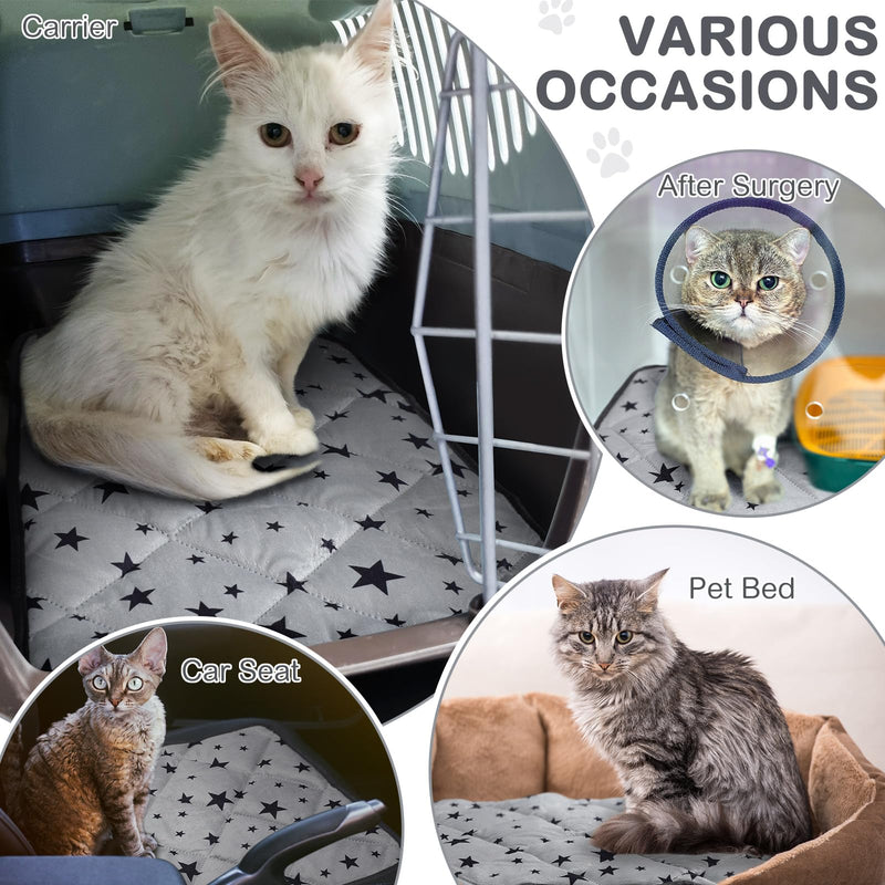 Namalu 4 Pack Self Warming Cat Bed Self Heating Cat Mat Star Pattern Soft Dog Crate Pad Thermal Pet Mat Anti Slip Kennel Dog Washable Warming Bed for Outdoor Indoor(18 x 24 Inch,Gray) 18 x 24 Inch Gray - PawsPlanet Australia