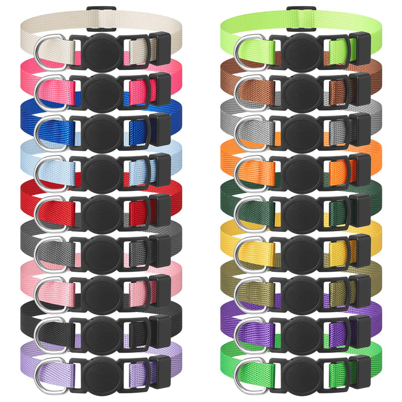 18 Pcs Dog Collar Puppy Collars Breakaway Adjustable Super Soft Nylon Whelping Puppy Handmade Dog Collars for Small Dogs (7-10in) S(7''-10'') - PawsPlanet Australia