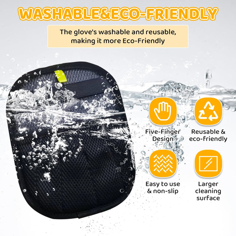 Pet Hair Removal Glove for Dogs & Cats, 2025 Newly Upgraded Five-Finger Electrostatic Pet Hair Gloves and Pet Hair Comb, Pet Hair Remover Tool for Clothing, Couch, Carpet, Car Seat (1PCS) 1 Pack Black - PawsPlanet Australia