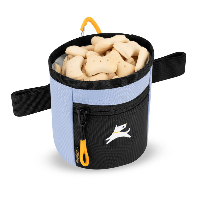 OllyDog Goodie Treat Bag, Dog Treat Pouch, Waist Belt Clip for Hands-Free Training, Magnetic Closure, Dog Training and Behavior Aids, Three Ways to Wear (Blue Heron) Blue Heron