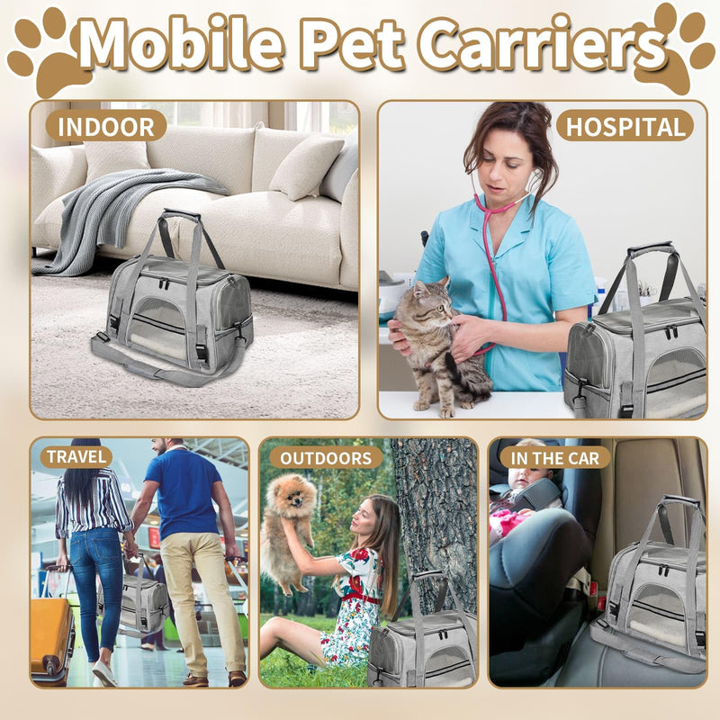 Cat Carrier Bag Dog Pet Transport Bag with Blanket, Portable Soft Bag Cat Transport Carrier, Airline Approved Foldable Medium Small Puppy Kittten Pet Travel Carrier - PawsPlanet Australia