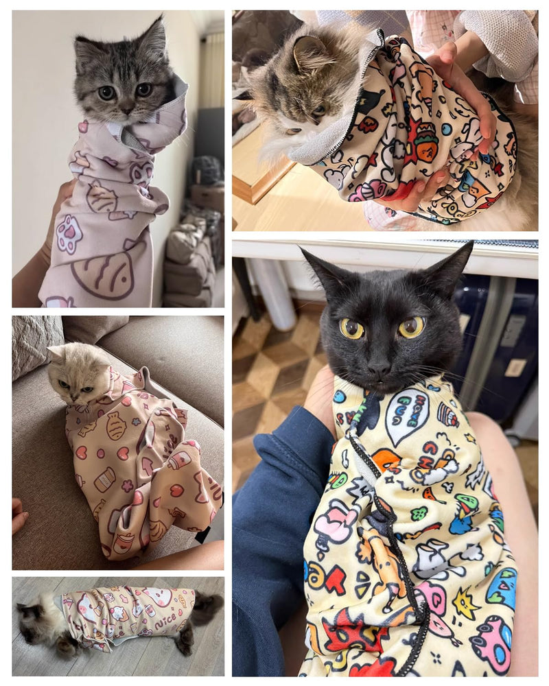 30'' Cat Grooming Wrap, Blanket for Cats Pets, Restraint Wrap, Self-Adherent, Anti-Bite, Anti-Scratch, Anti-Escape Calming Wrap for Medicine, Nail Clipping (30 * 30inches，12-20 lbs) (30*30inches,12-20 lbs) Pink Panda - PawsPlanet Australia