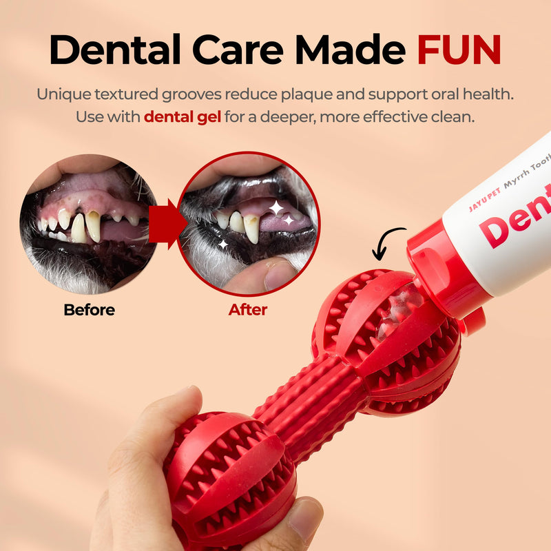 JAYU PET Toothbrush Toy Dog Chew Toy for Aggressive Chewers, Durable Dental Toy for Small & Medium Dogs, Teeth Cleaning Toy to Keep Them Busy, Remove Plaque & Tartar - PawsPlanet Australia