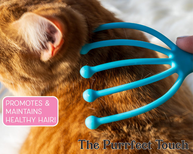 The Purrfect Touch - 5 Finger Cat Massager Wand – Pack of 2 - Gentle Pet Grooming Tool for Cats and Small Pets - Ergonomic Handle, Soft, Relaxing Massage that Cats Love! - PawsPlanet Australia