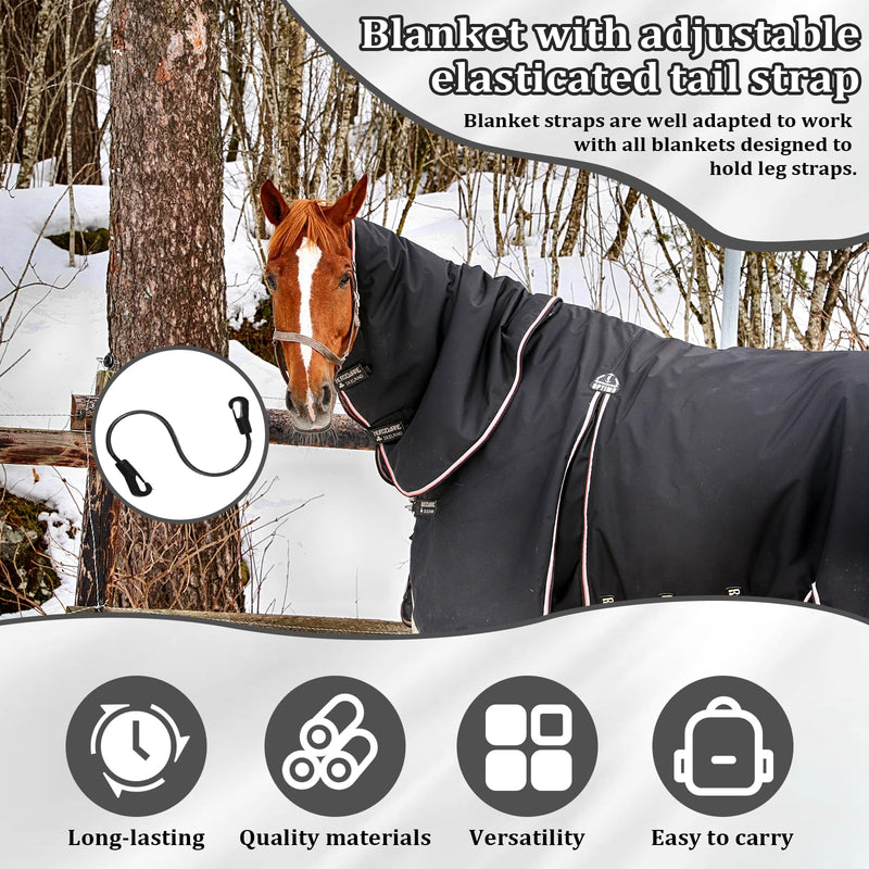 5 Pack Horse Blanket Straps Adjustable Elastic Tail Strap, Stretch Horse Rug Tail Strap with Double Ended Clips - PawsPlanet Australia