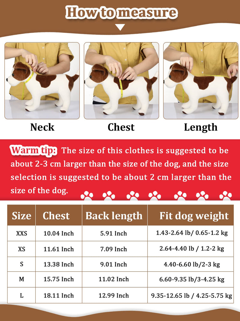 6 Pieces Dog Hoodie Dog Clothes Sweaters with Hat, Pet Winter Clothes Warm Hoodies Coat Sweater for Small Dogs Chihuahua(S) S - PawsPlanet Australia