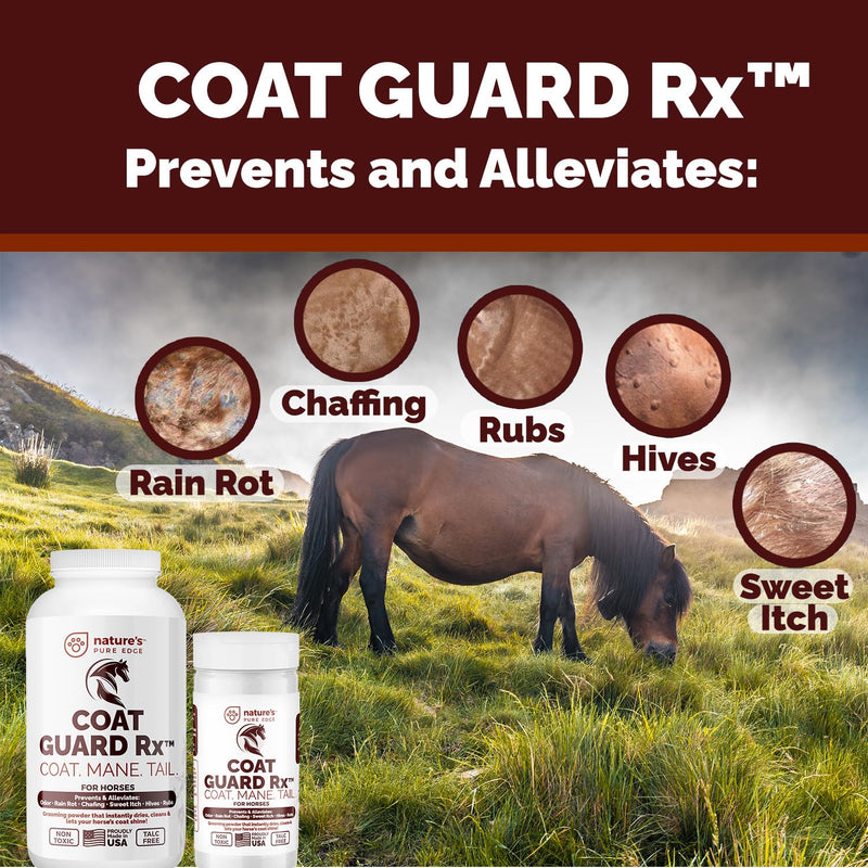Coat Guard Rx™ Large 16 oz. Coat, Mane, and Tail Powder for Horses - Rain Rot, Sweet Itch, Treatment & Dry Shampoo for Horses. 16Oz