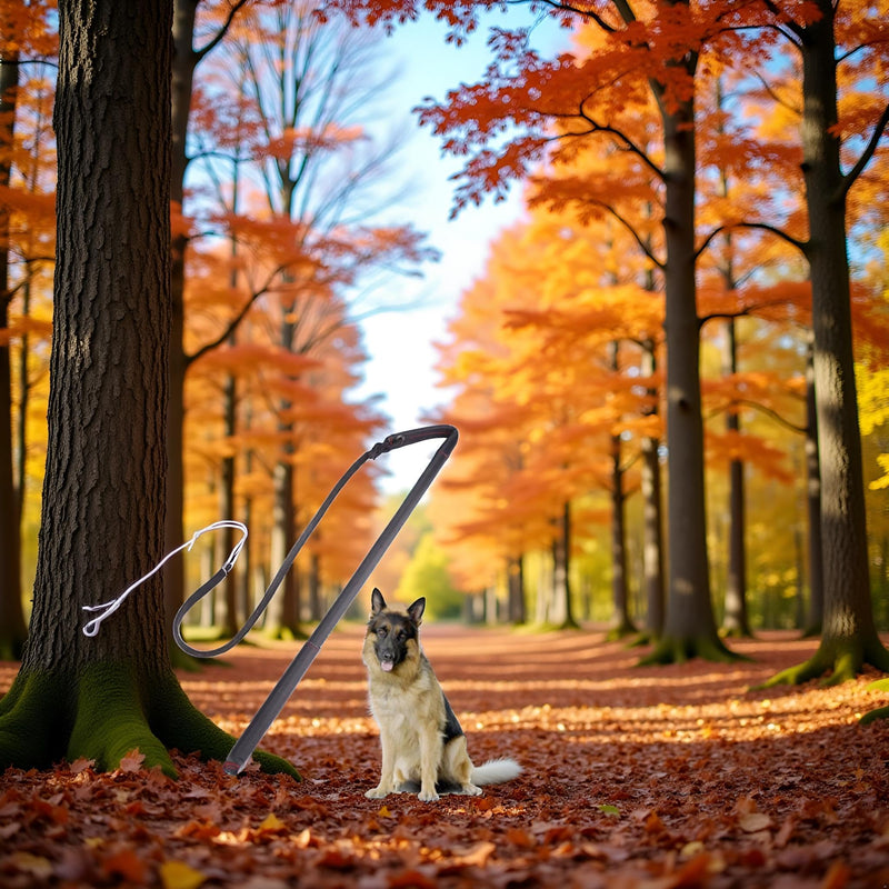 Pssopp Cowhide Dog Agitation Whip, Dog Teaser Wand Dogs Training Whip Outdoor Playing for Pulling Chasing Chewing Teasing Training - PawsPlanet Australia