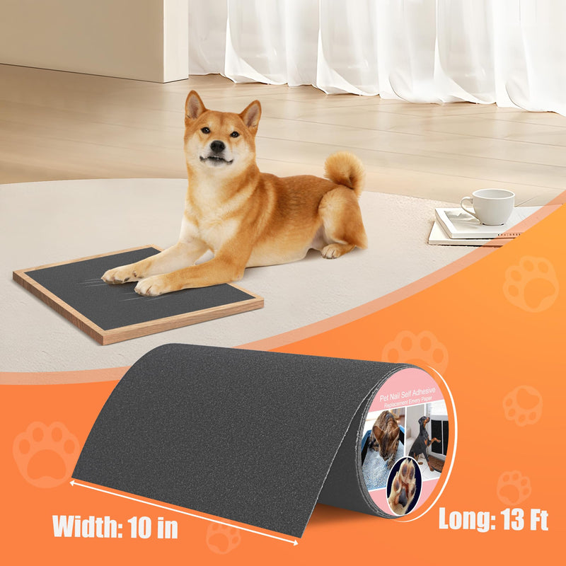 Pet Nail Self Adhesive Replacement Emery Paper Fits Most Dog Scratch Pad Cat Litter Box DIY on The Places Where Pets Like to Scratch Alternatives to Cat and Dog Nail Clippers (10in*13ft, Gray) 10in*13ft - PawsPlanet Australia